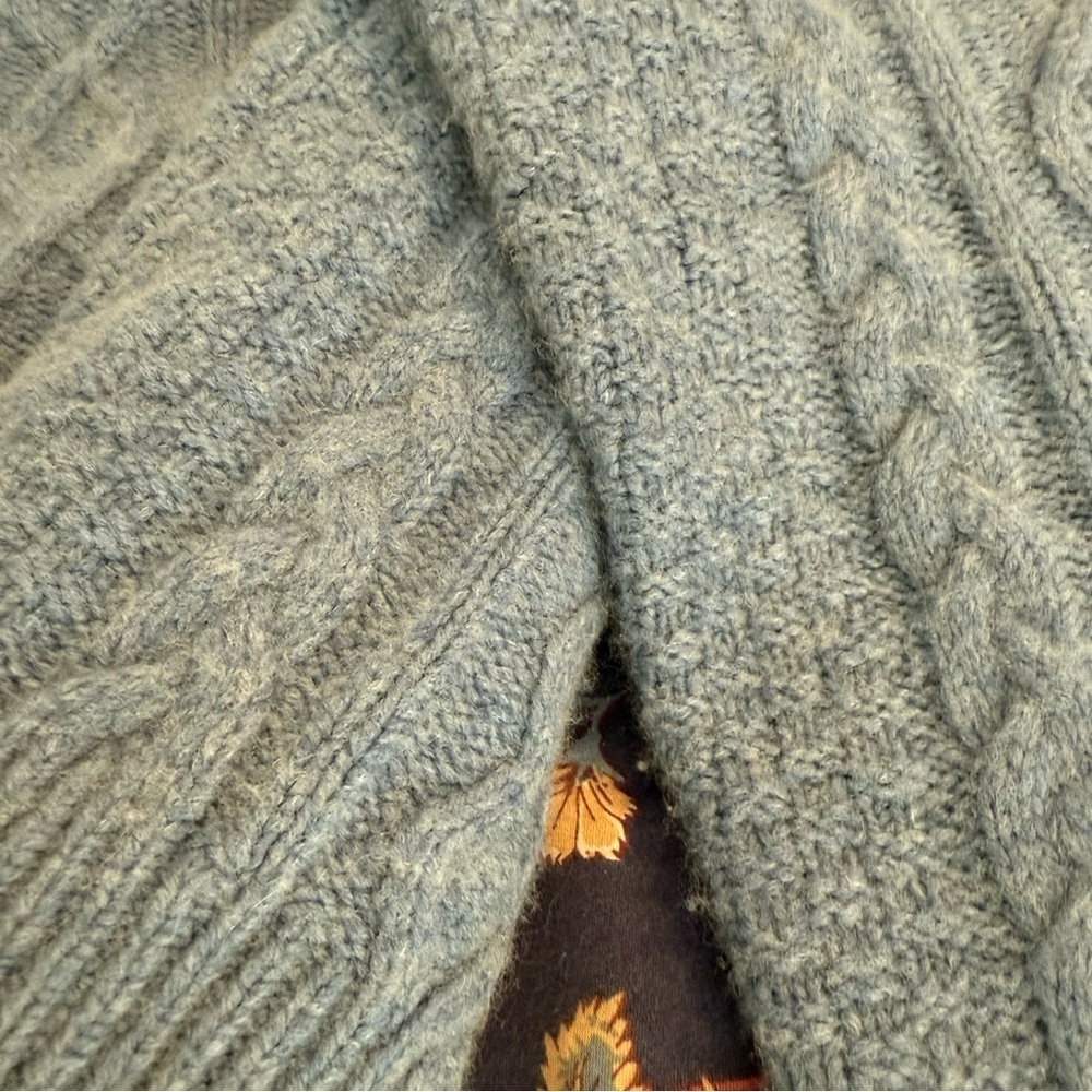 Favorite Daughter Wool and Cashmere Blend Cable Knit Sweater Light Blue size S - Picture 11 of 12